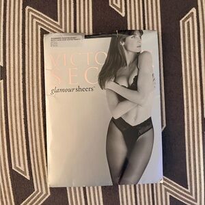 VTG NWT Victoria’s Secret Black Shimmer Lace Satin Panty Glamour Sheers Size S
